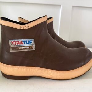 Xtratuf Neoprene Ankle deck Boot Men 9 Waterproof 9114 Alaskan Sneaker 6" Brown